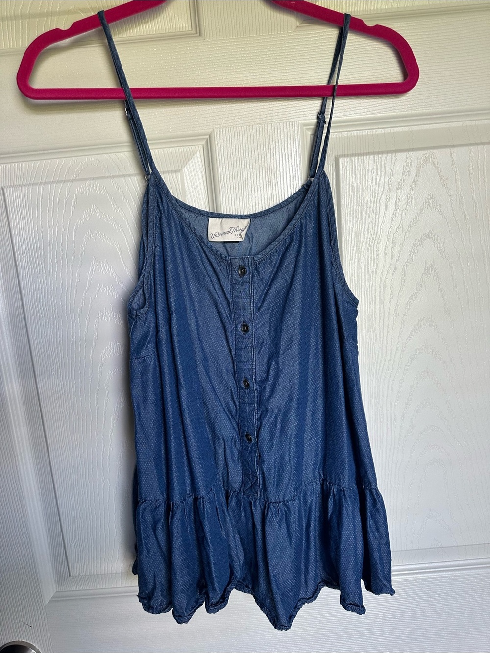 Universal Thread Blue Chambray Button-Front Tank